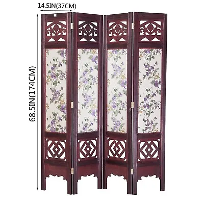 Vintage Oriental Style 4 Panels Screen Room Divider FUR1006 • $182.27