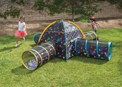 Pacific Play Tents 41855 Kids Galaxy Combo Dome Tent With 4 Tunnels Glow In Dark • $69