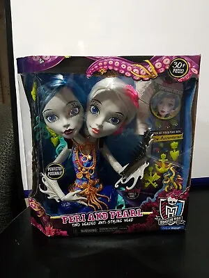 Monster High Peri And Pearl Serpentine Styling Head 2 Headed Doll 30+ Pc Set NEW • $50