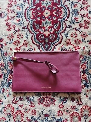 Neat Michael Kors Merlot Burgundy Maroon  Vinyl Wristlet Purse 10x5.5 Rectangle • $23.47