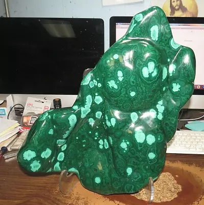 HUGE Natural Green Glossy Malachite Quartz Crystal Mineral Specimen Healing • $2124.15