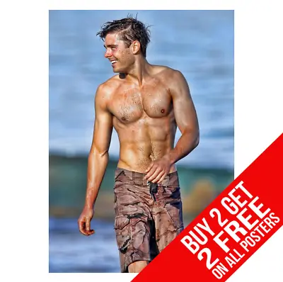 Zac Efron Poster Art Print A3 A4 Size - Buy 2 Get Any 2 Free • £6.97