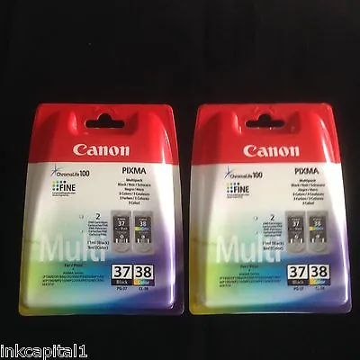 Canon 2 X PG-37 & 2 X CL-38 Black & Colour Original OEM PIXMA Inkjet Cartridges  • £79.99