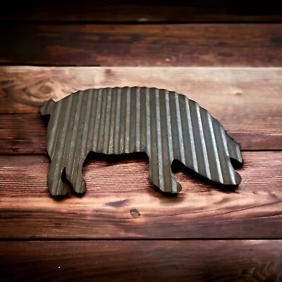 Corrugated Tin Pig Wall Hanging Rustic Farmhouse Decor  • £11.56