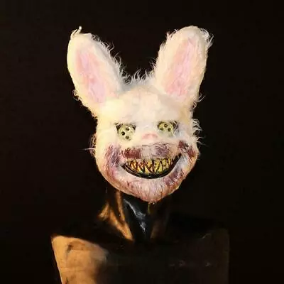 Horror Creepy Bunny Rabbit Killer Mask For Halloween Cosplay Party Costume Prop • $8.43