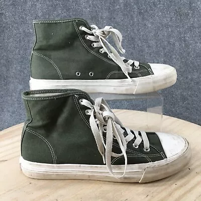 H&M Shoes Mens 43 Casual Comfort Lace Up High Top Sneakers Green Fabric Flats • $21.99