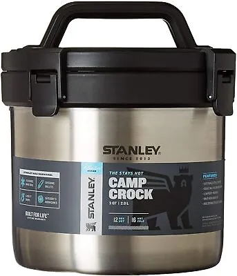 Adventure Stay Hot 3 Qt Camp Crock Vacuum Insulated Stainless Steel Pot Durable • $79.79