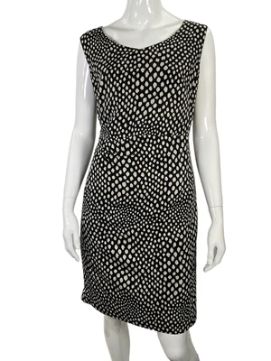 $24.94 • Buy Laura Ashley Formal/ Wedding Spot Sleeveless Polka-Dot Pencil Work Dress UK 12