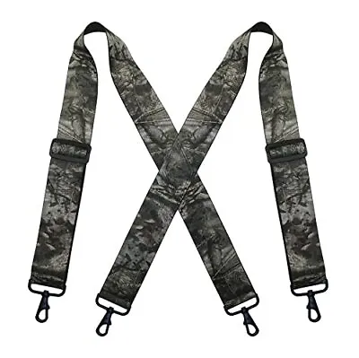 Camo Suspenders For Men Heavy Duty Clips Hunting Work Adjustable Braces Suspende • $21.13