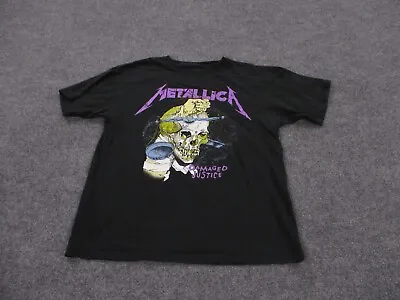 Metallica Shirt Adult L Graphic Band Skull Damaged Justice Crew Neck Mens • $14.95