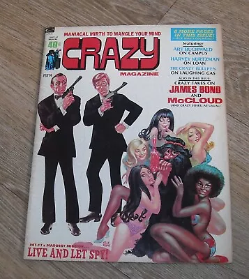 CRAZY MAGAZINE # 2 MARVEL COMICS February 1974 JAMES BOND LIVE & LET DIE SATIRE • $9.99