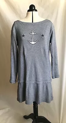 See By Chloe Navy Nautical Dress - Long Sleeve - Summer / Holiday / Retro  UK 14 • £15.15