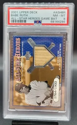 2001 Upper Deck Babe Ruth ALL STAR HEROES GAME BAT /1933 PSA 8 NM-MINT POP 15 • $399.99