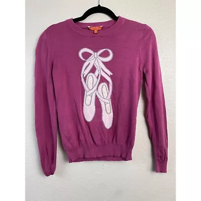 Modcloth Sweater Womens Size Medium Pink Modal Blend Ballet Shoes Ballerina • $35