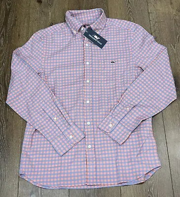 NWT VINEYARD VINES Men's Passion Fruit Classic Fit Plaid Island Shirt SMALL • $24.89