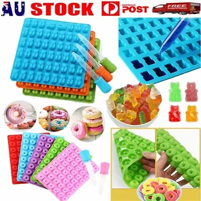 $4.50 • Buy Mini Donut Bear Gummy Silicone Molds Jelly Candy Chocolate Ice Tray Jelly Moulds