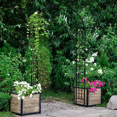 7.5 Ft Metal Archway Garden Arch Arbor Trellis Pergola For Climbing Plants Party • $79.99