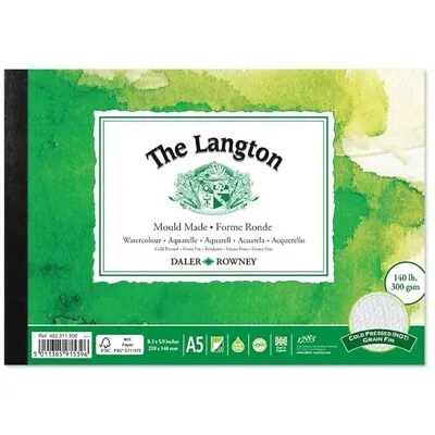 Daler Rowney Langton Watercolour Pad - 140lb / 300gsm - Cold Pressed / NOT - A5 • £11.99