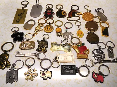 ~ 32 Vintage Various Metal Keychains ~ Rainbow 8-Ball Pigs Snowflake • $96