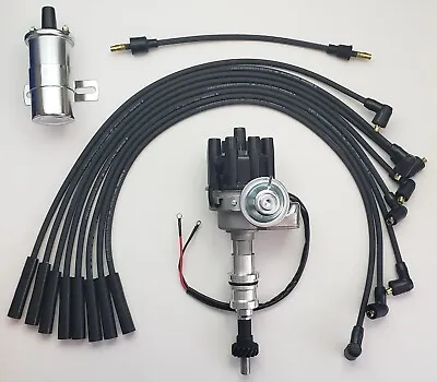 FORD 351C 400 429 460 BLACK Female Small HEI Distributor + 45K Coil + PLUG WIRES • $154.91