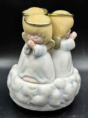 Hallmark Music Player 3 Angels On A Cloud Plays Joy To The World 5 “ Works! • $14