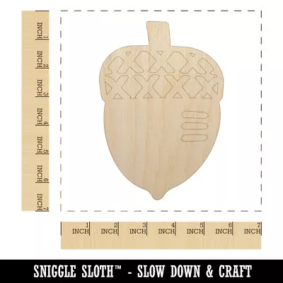 Acorn Doodle Unfinished Wood Shape Piece Cutout For DIY Craft Projects • $5.99