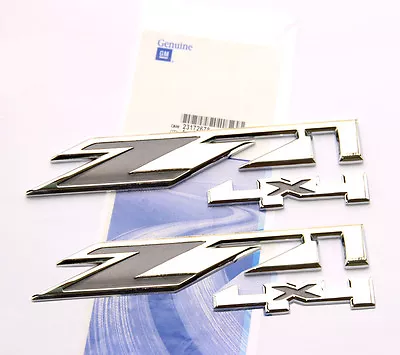 2x Chrome Z71 Emblems 4x4 For GMC Chevy Silverado Sierra Tahoe Suburban Pair • $17.84