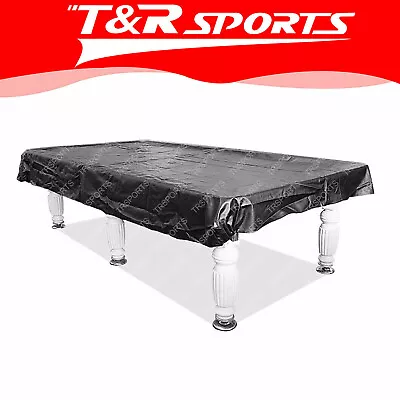 7FT/8FT/9FT Pool Snooker Billiard Vinyl Table Cover Black Fitted With Rubber Ban • $89.99