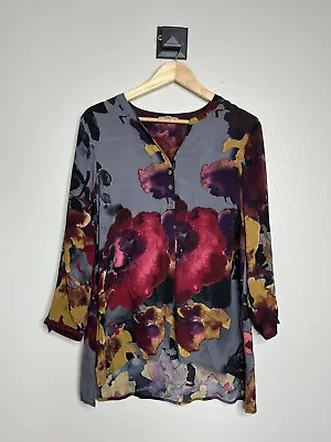 Habitat Clothes To Live In SMALL Womens Button Front Abstract Floral GORGEOUS! • $29.99