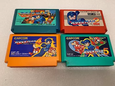 Lot Of 4 Rockman Games FAMICOM NES Nintendo 124 And 5 Japan Mega Man Tested! • $96.04