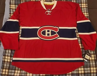 Montreal Canadiens REEBOK Authentic Home Red NHL Jersey Size 60 BRAND NEW • $125