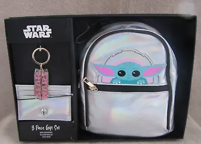 STAR WARS Baby Yoda 3 Piece Mini Backpack / Keychain / Wallet Gift Set • $49.99