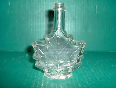 Canadian Maple Leaf Shape Clear Glass Syrup Bottle Embossed Empty Jar Fall Decor • $4.99