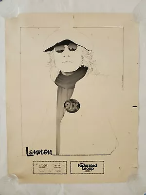 Rare Vtg 80s John Lennon 91X Radio Station Poster Promo Beatles Rock Music Art • $35