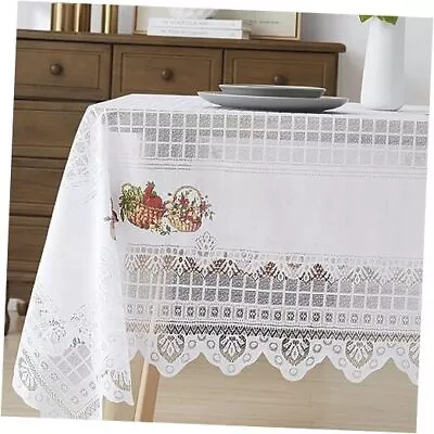  60 X 84 Oblong Tablecloth For Rectangular TableCloth: 60  X 84  White • $41.73