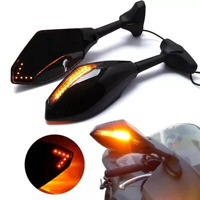 Rearview Mirrors With Turn Signals LED For Yamaha YZF R6 YZF600 /YZF R1 YZF1000 • $33.85