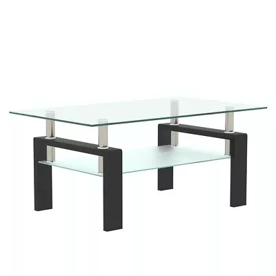 Tempered Glass Coffee Table Modern Side Center Tables For Living Room • $115.57