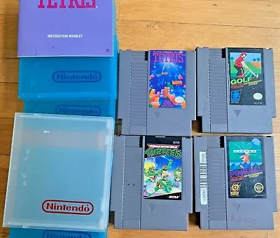 NES Nintendo Vtg VIDEO GAME LOT Teenage Mutant Ninja Turtles Tetris Pinball Golf • $79.99