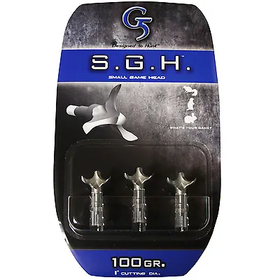 G5 Small Game Head 3pk 100 Grain Stainless Steel 1  Cut #00150 Broadhead Rabbit • $24.99