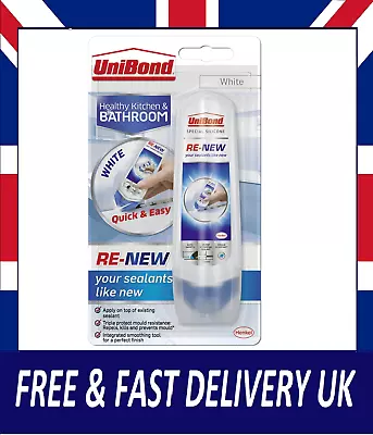 UniBond Re-New White Silicone Sealant For Kitchen & Bath One-Step Bathroom UK • £12.99