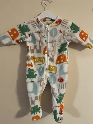 Next Fleece Sleepsuit Up To 3 Months Animal Theme • £2.99