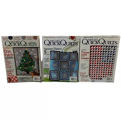 3 McCalls Quick Quilts Magazines Dec/Jan Feb/March June/July 2018 • $13.50