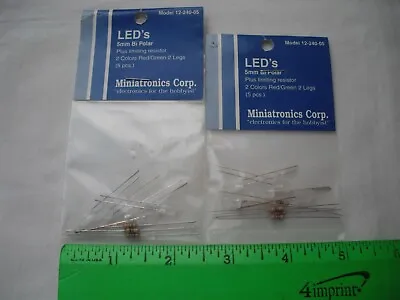 Lot Of 2 Miniatronics 12-240-05 LED's 5mm Bi Polar Red/Green 2 Legs Light • $13.99