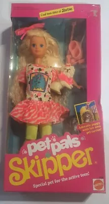 Vtg 1991 Barbie Pet Pals Skipper Mattel 2709 Teen Sister Doll & Dog NRFB NOS  • $38.50