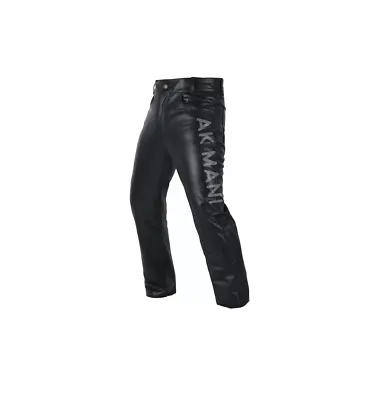 Men's Motorbike Cowhide Leather Pant 5 Pockets Black Leather  38  New • $91.58