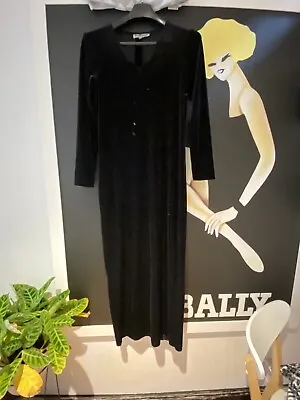 Women’s Long Velvet Looking Dress Size 12 Long Sleeves With A Split At The Back • $40