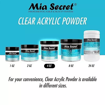 Mia Secret Acrylic Nail Powder Professional Nail System Clear - Made In USA • $31.20