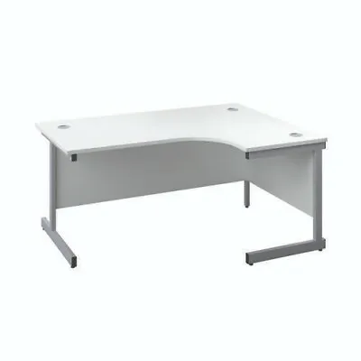 £257.37 • Buy First Right Hand Radial Desk 1800x1200mm White/Silver KF803188