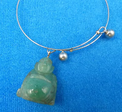 Nice Vintage Carved Green Aventurine Gemstone BUDDHA Bracelet • $20.99