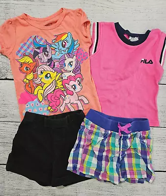 Girls Outfit - 4 Pieces My Little Pony Pink Purple Black Peach Sz 5 Fila • $6